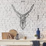 Wallity Geyik Escultura de Pared de Metal Negra
